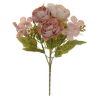 Planta Artificial Buquê Rosa 34cm Bege Florarte