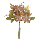 Planta Artificial Buquê Rosa Cha Outono 32cm Florarte