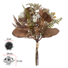 Planta Artificial Buquês Mamona 30cm Marrom Florarte