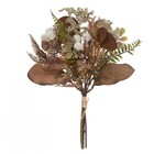 Planta Artificial Buquês Mamona 30cm Marrom Florarte