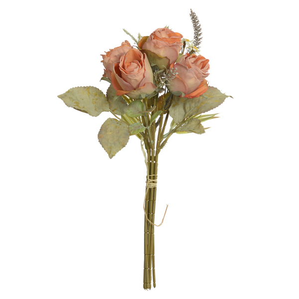 Planta Artificial Buquês Rosa 30cm Ocre Florarte