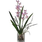 Planta Artificial Com Vaso De Vidro - 30 Cm