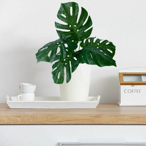 Planta Artificial Costela De Adão Flexível Decoração De Alta