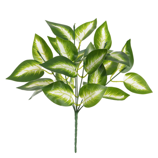 Planta Artificial Folhagem  C.N.P Verde Creme 35cm Florarte