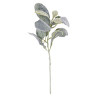 Planta Artificial Folhas Flocadas 38x15cm Verde Grillo