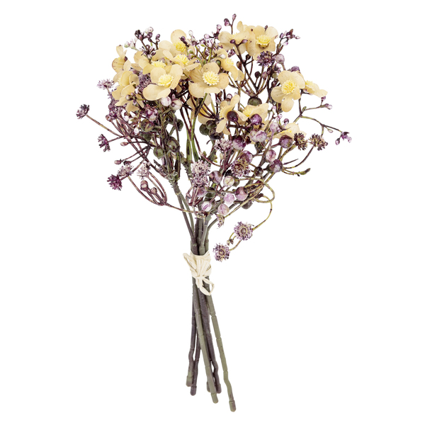 Planta Artificial Mini Ramalhete Fita Off White 29cm Florarte