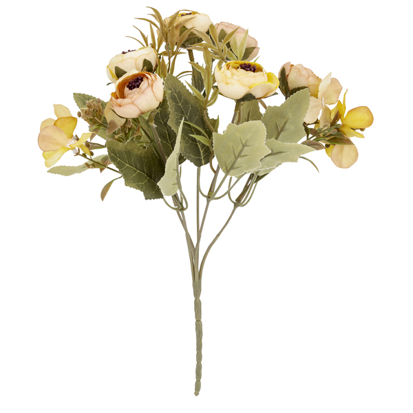 Planta Artificial Ranunculo Amarelo Outono 21cm Florarte