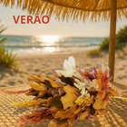 Planta Seca Buquê Verão Laranja 55cm Pense Flores