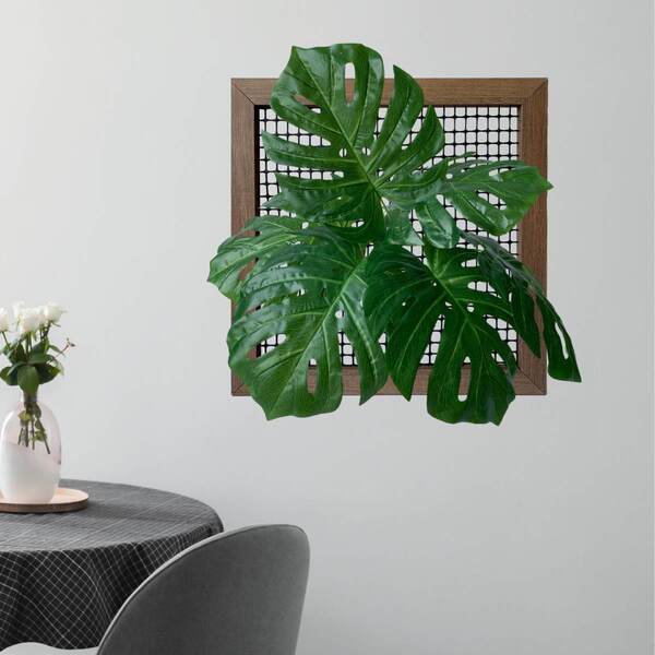 Plantas Artificiais Hastes Decorativas De Costela De Adão 8 U