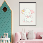 Plaquinha Decorativa Adesivada Elefante Baby