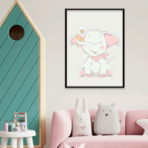 Plaquinha Decorativa Adesivada Elefante Baby