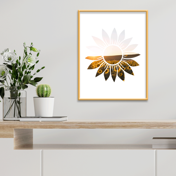 Plaquinha Decorativa Adesivada Girassol