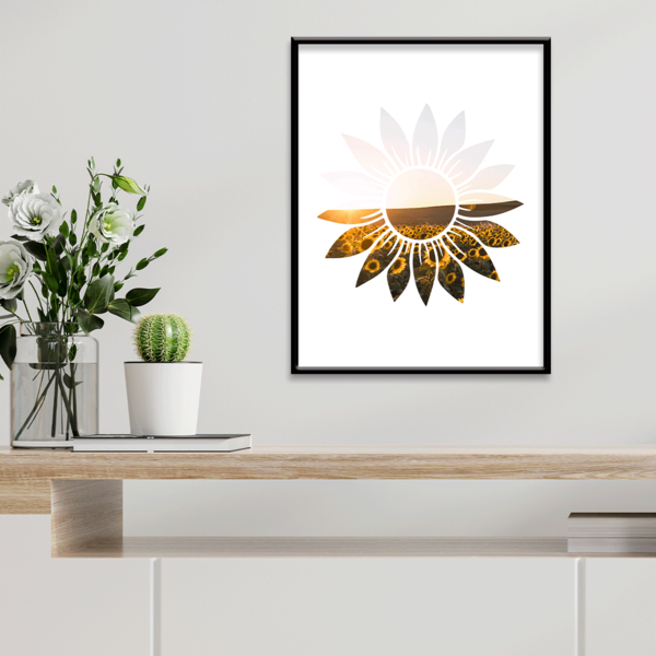 Plaquinha Decorativa Adesivada Girassol