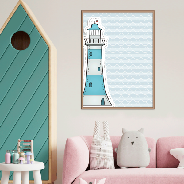 Plaquinha Decorativa Adesivada Infantil Farol