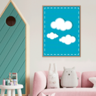 Plaquinha Decorativa Adesivada Infantil Nuvens