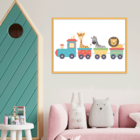 Plaquinha Decorativa Adesivada Infantil Trenzinho Com Animais