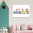 Plaquinha Decorativa Adesivada Infantil Trenzinho Com Animais