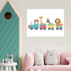 Plaquinha Decorativa Adesivada Infantil Trenzinho Com Animais