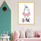 Plaquinha Decorativa Adesivada Infantil Unicorn Love