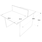 Plataforma De Trabalho 2 Lugares 90x120cm Preto Com Acácia Vo