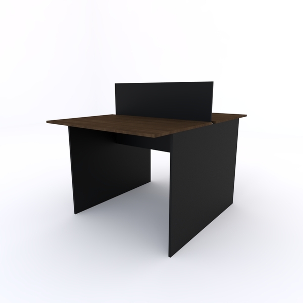 Plataforma De Trabalho 2 Lugares 90x120cm Preto Com Acácia Vo