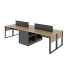 Plataforma De Trabalho 4 Lugares Com Divisória E Nichos Amend