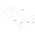 Plataforma De Trabalho 6 Lugares 270x120cm Branco