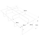 Plataforma De Trabalho 6 Lugares 270x120cm Legno Salinas Com