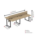 Plataforma Dupla Escrivaninha Tub Corporativa Light 4 Lugares