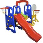 Playground Infantil 5 Em 1 Escorregador Balanço Cesta Basquet