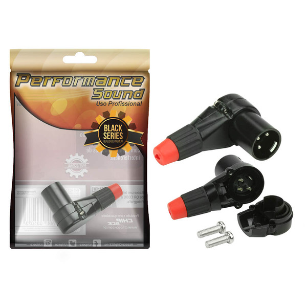 Plug Cannon Macho 90º Premium Profissional Black Séries - Ver