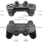 Plug Joystick Controle Sem Fio com Adaptador PS 2 Preto