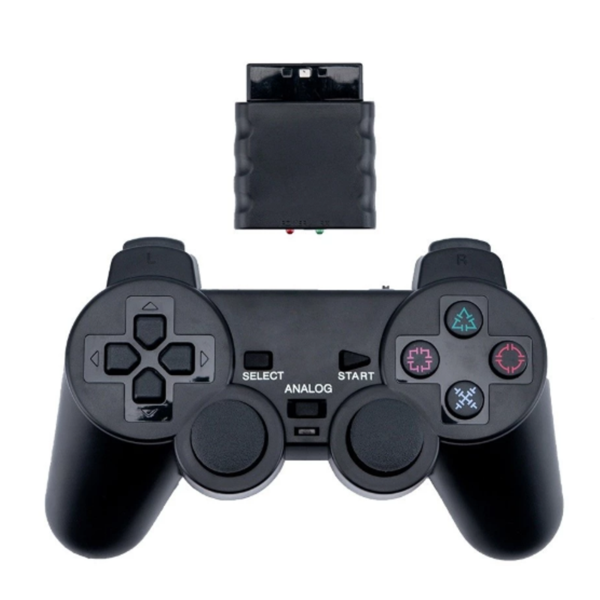 Plug Joystick Controle Sem Fio com Adaptador PS 2 Preto