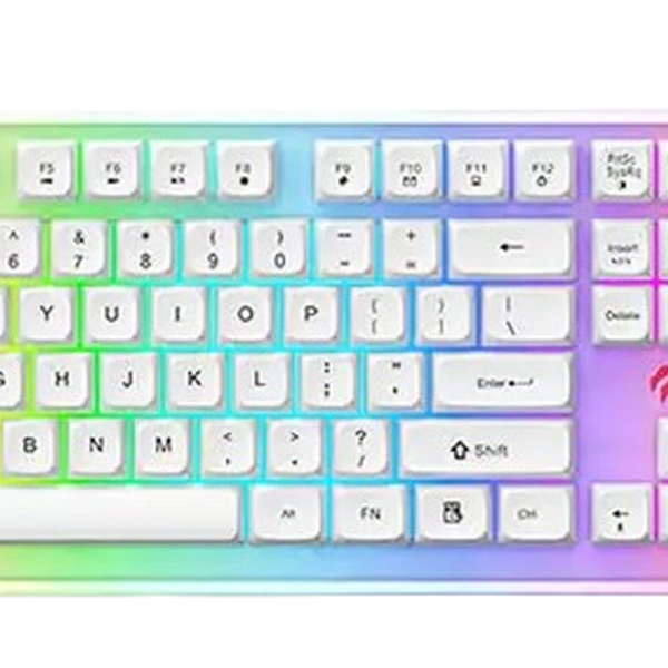Plug Teclado Gamer Com Fio Havit Kb-876l Rgb Branco