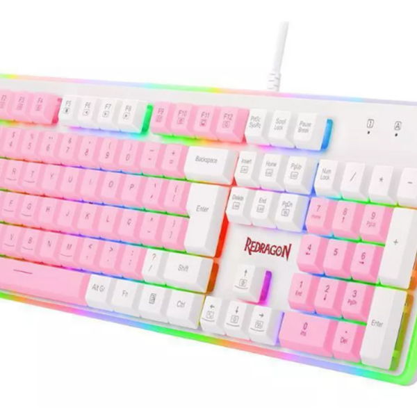 Plug Teclado Gamer Com Fio Redragon K509wp Dyaus 2 Cor Branco
