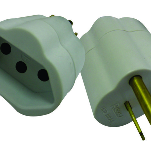 Plugue Adaptador Reverso Cinza 15a Maciços Radial 1501.131