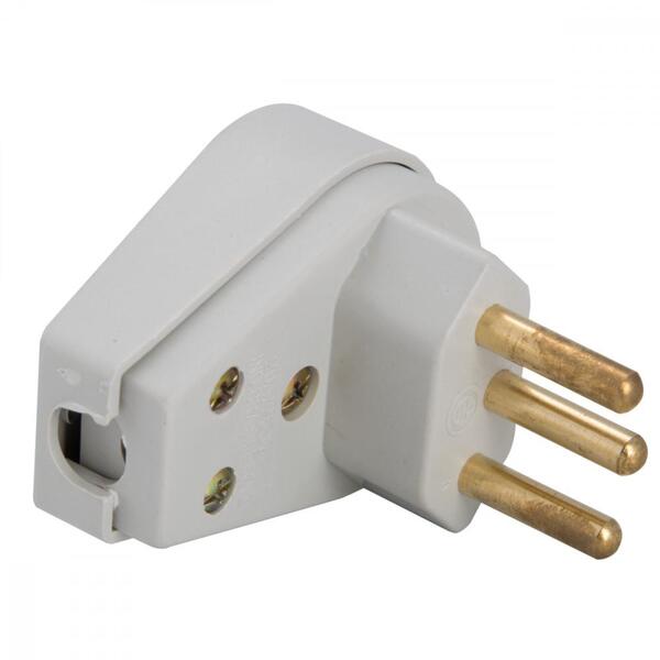 Plugue Angular 2p+t 10 A 250 V Tramontina Cinza
