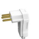 Plugue Elétrico Prensa 10a Tripolar Pino Redondo Cinza - Ilum