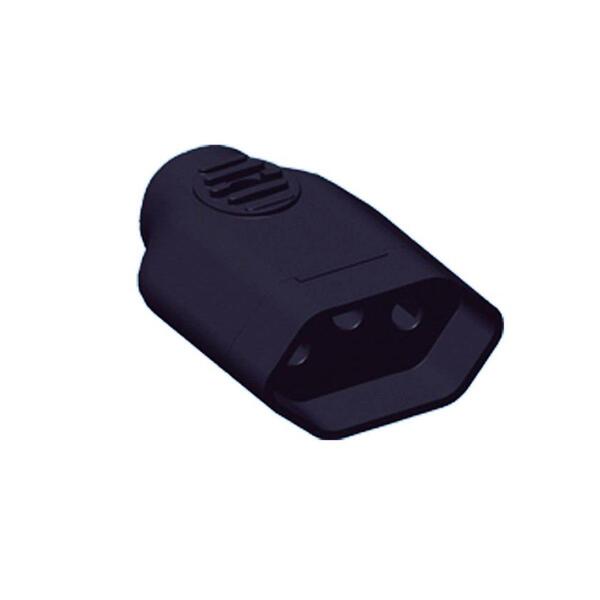 Plugue Elétrico Prensa Fêmea 2 Pinos + Terra Preto 10a - Ilum