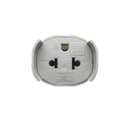 Plugue EUA para Brasil 2P + Terra Bivolt 10V Branco Dicompel