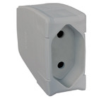 Plugue fêmea 20A 2P cinza plástico anti-chama liga de cobre Pial Legrand
