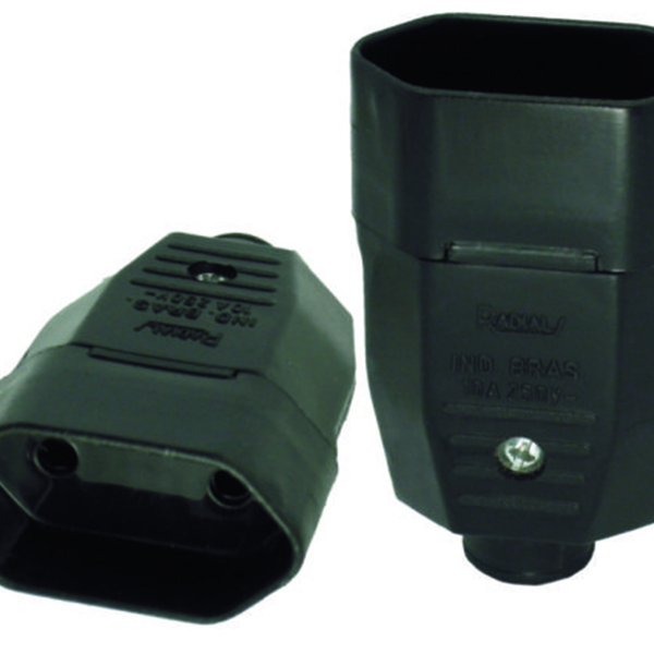 Plugue Fêmea Preto 10a 2 Pólos Radial 1501.104