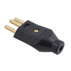 Plugue Macho 2 Pólos + Terra 20A/250V Preto Fame