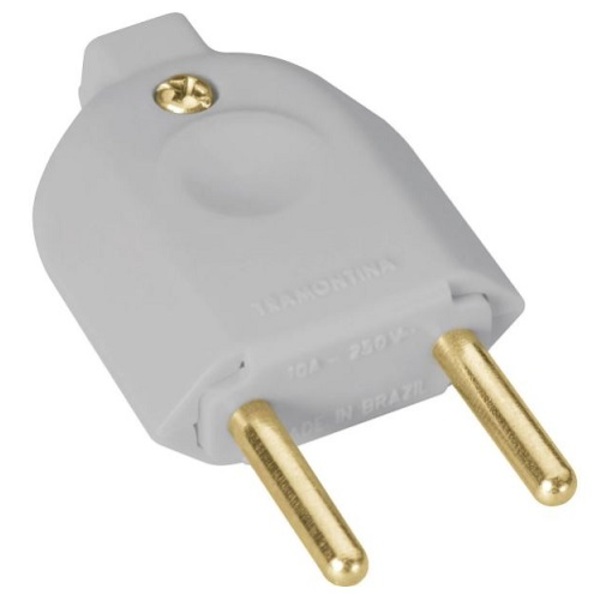 Plugue Macho 2p 10a Cinza Tramontina - Unico