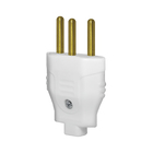 Plugue Macho 2Pólos+Terra 10A Branco Alumbra