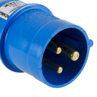 Plugue Macho 3 Pólos 2+Terra 16A Até 220V 6H Azul Steck