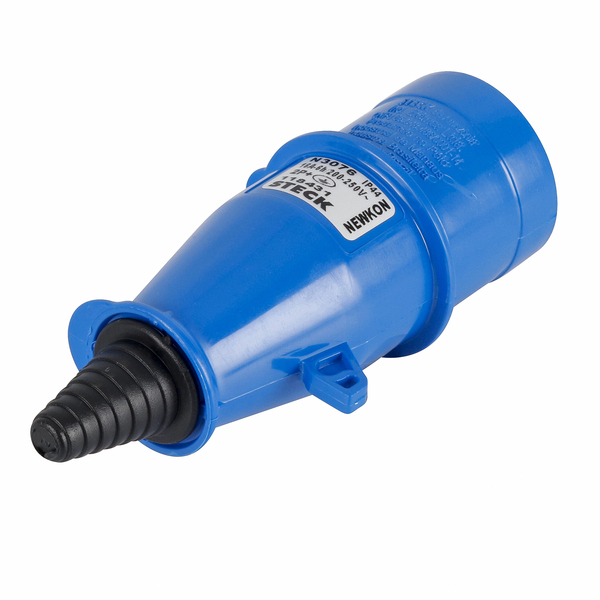 Plugue Macho 3 Pólos 2+Terra 16A Até 220V 6H Azul Steck