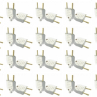 Plugue Macho Branco 10a 2 Pinos Maciços Radial Kit 20 Peças