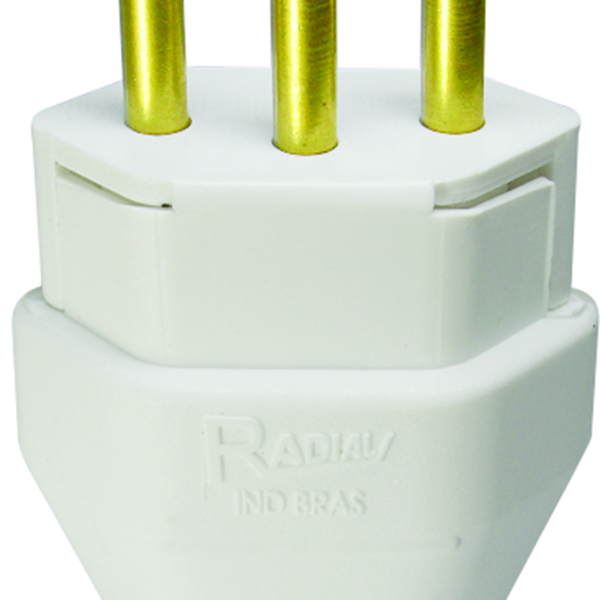 Plugue Macho Branco 10a 2p+t Maciço Radial 1501.140