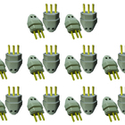 Plugue Macho Cinza 20a 2p+t Maciço Radial Kit Com 10 Peças